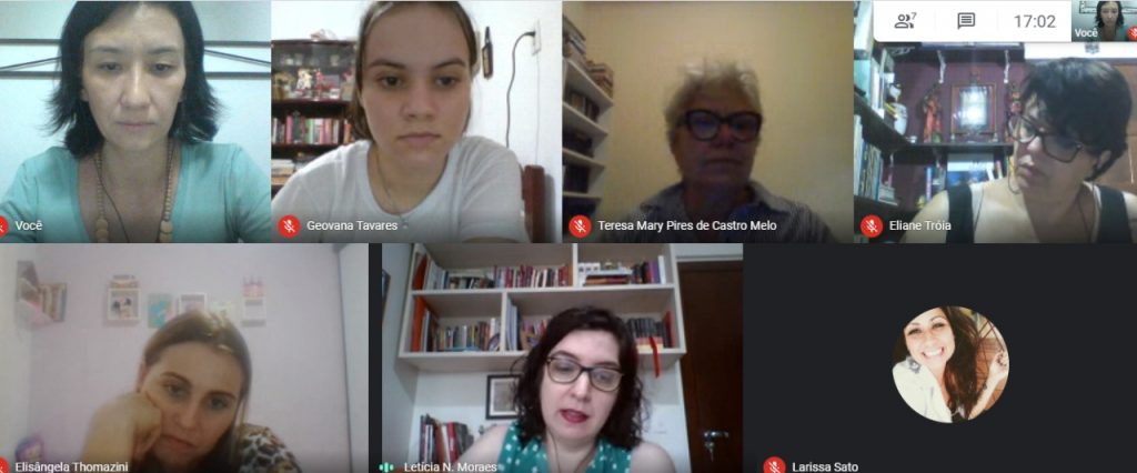 Imagem de pessoas participando de encontro via Google Meet